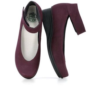 Loints of Holland Urban Sydney 18200 Ballerina Wedge Flats Plum Leather Size 40